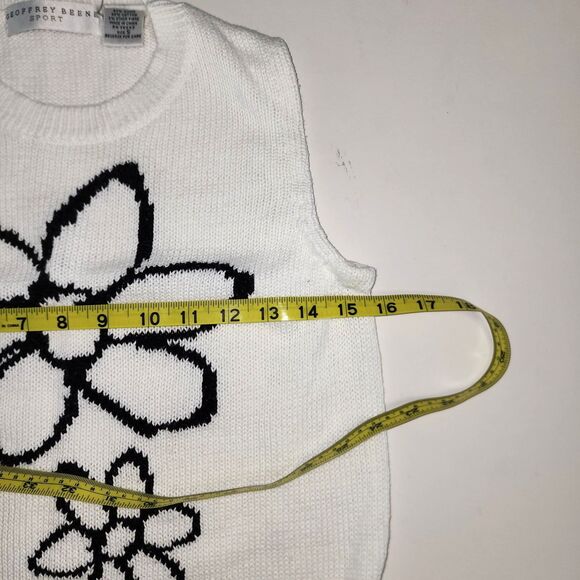 Vintage Y2K Geoffrey Beene Sport White Knit Sleeveless Top Sz S - Picture 4 of 5